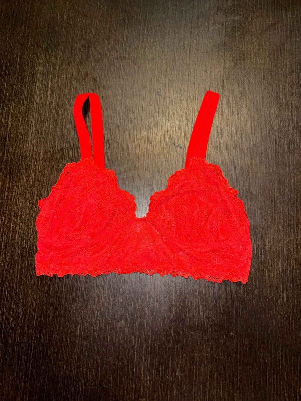 Free People Let Me Kiss You Red Lace Bralette